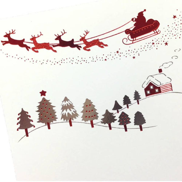 December Seasonal Foil Stamped Postcard Christmas Design