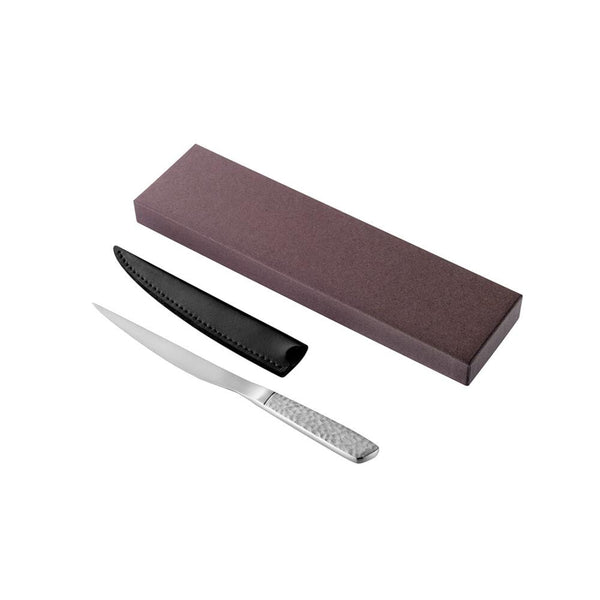Enjuku Hammered Steel Letter Opener With Leather Sheath In Gift Box