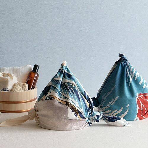 Furoshiki Red Fuji Ukiyo-e Art Organic Cotton Wrapping Cloth 70x70cm