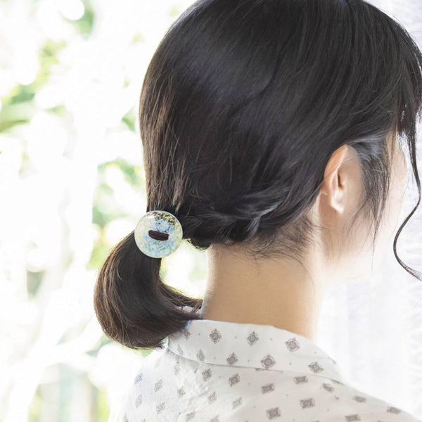 Hair Drop Handmade Glass Bead Hair Tie Sky Blue Glass