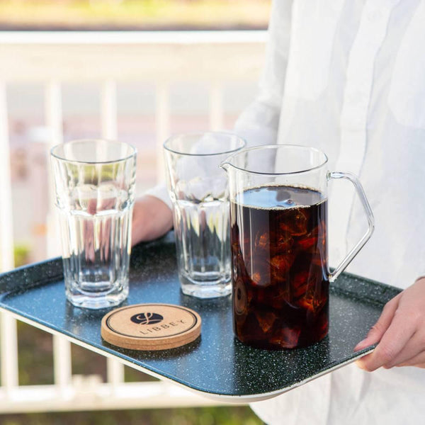 Handmade Stone Style Kishu Lacquerware Tray Non-Slip Navy Blue