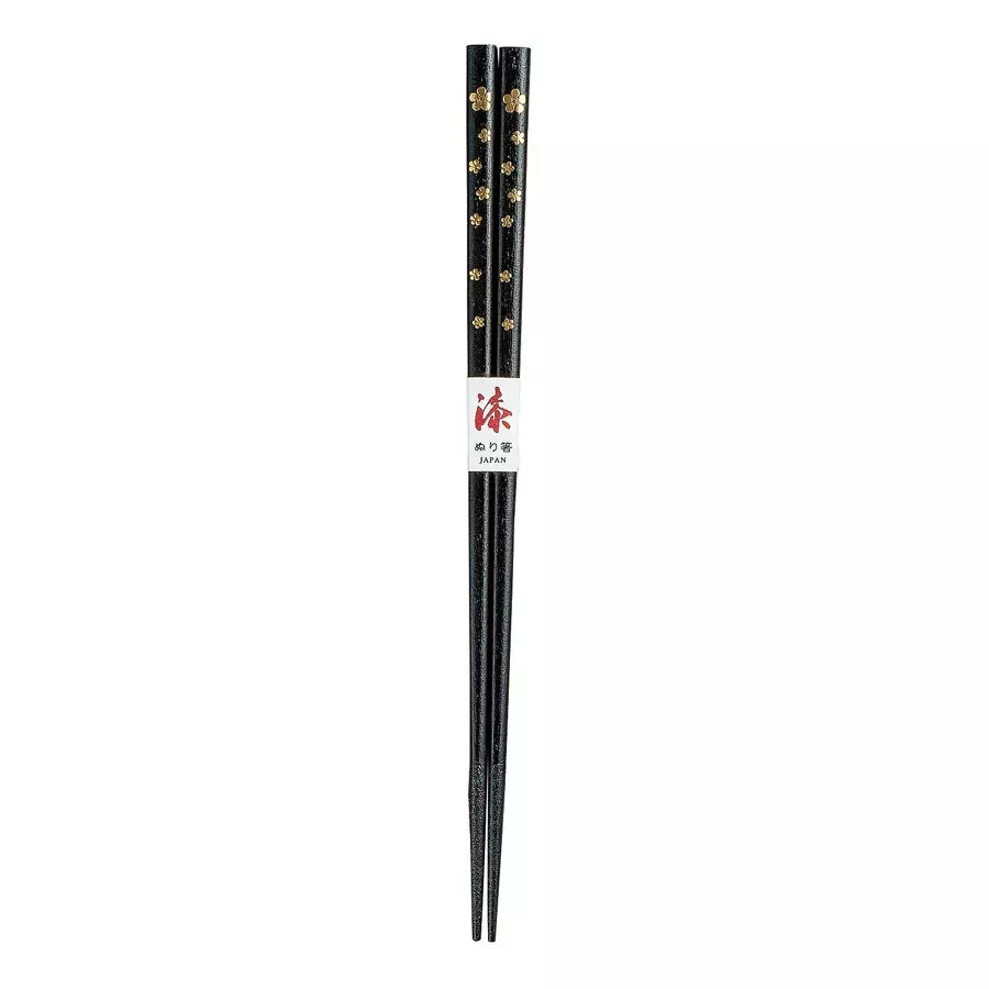 Isuke Non-Slip Lacquered Wood Japanese Chopsticks Black & Gold