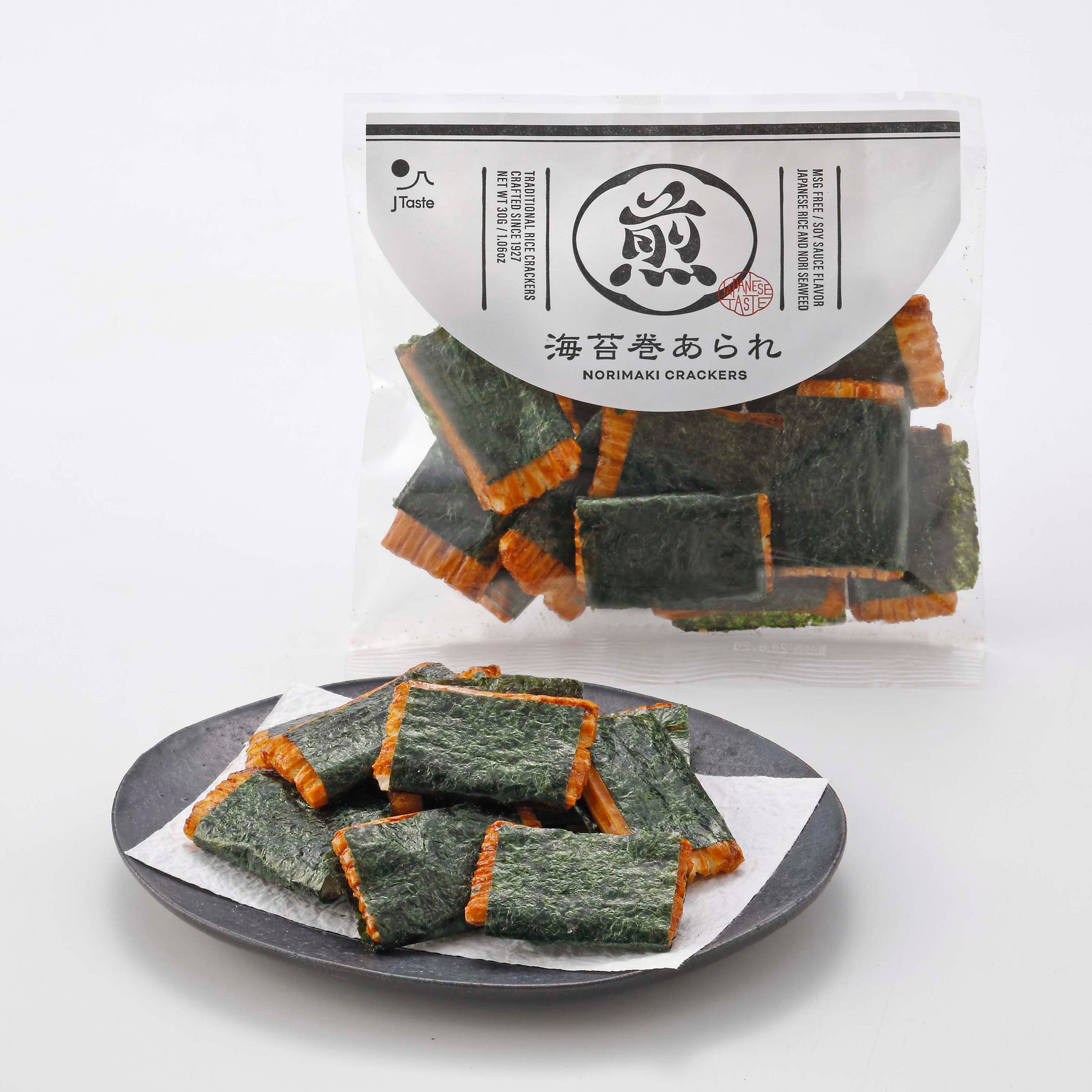 J Taste Norimaki Arare Nori Seaweed Rice Crackers (Pack of 3)