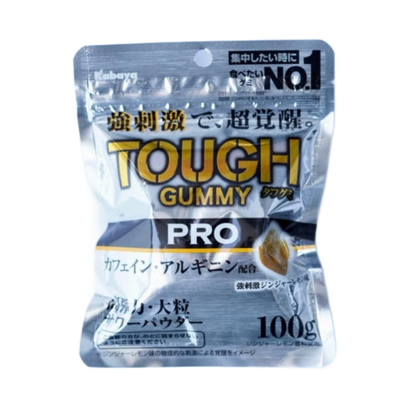 Kabaya Tough Gummy PRO Caffeine Ginger Lemon Flavor 100g (Pack of 6)