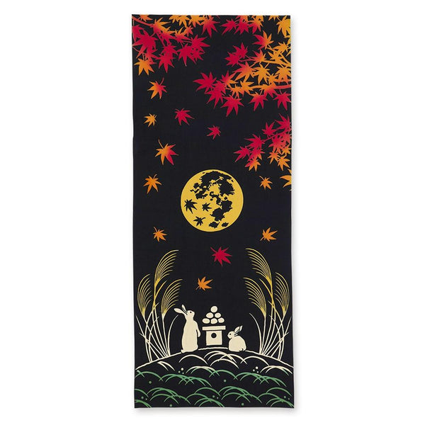 Kenema Moon Rabbit Tenugui Traditional Hand Dyed Cloth Towel 35 x 90cm