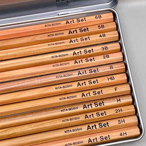Kitaboshi 4H-6B Art Set Pencils For Drawing 12 Pieces