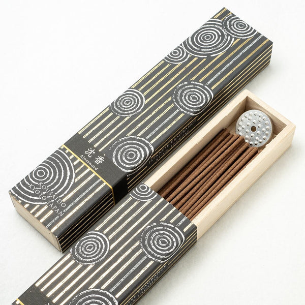 Kousaido Agarwood Oud Rich Fragrance Incense Sticks & Holder 40 ct.