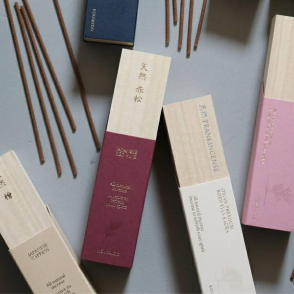 Kousaido All Natural Red Pine Incense in Wooden Box 20 Sticks