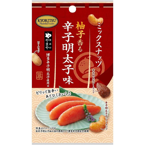 Kyoritsu Mixed Nuts Spicy Mentaiko Cod Roe & Yuzu Flavor 25g (Pack of 6)