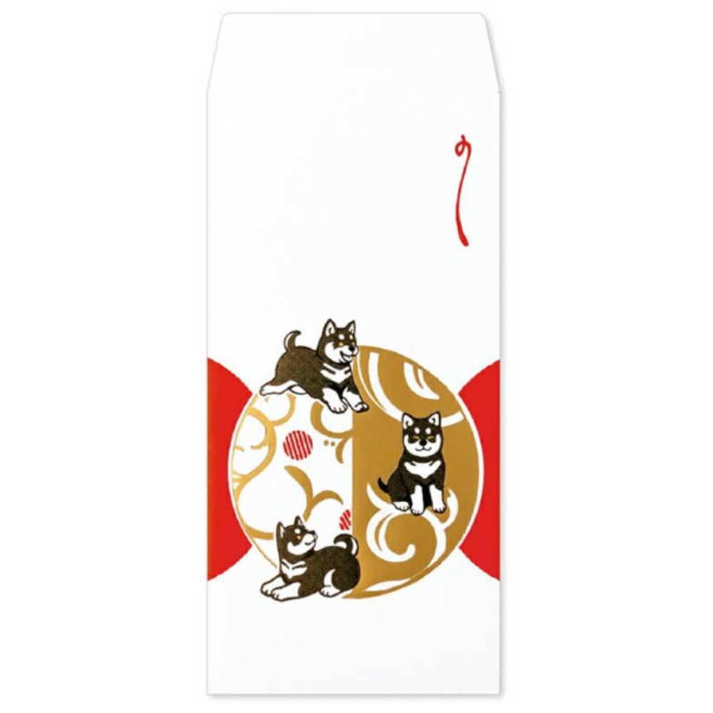 Long Gold Foil Decorative Money Envelope Shiba Inu Design