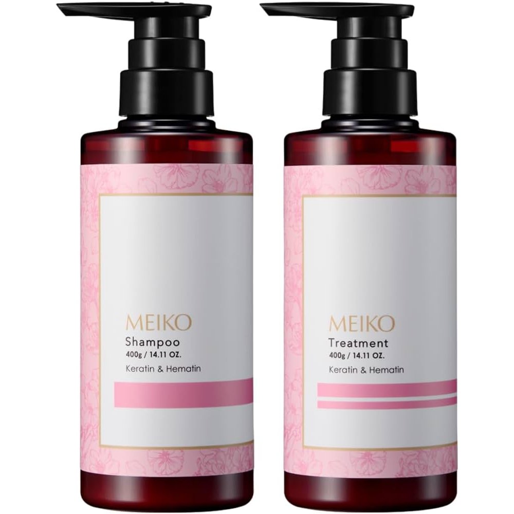 Meiko Cherry Blossom Shampoo & Conditioner Set for Damaged Hair