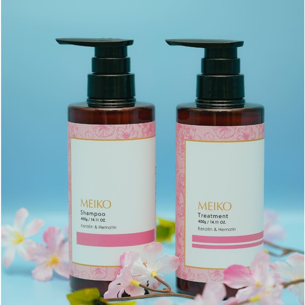 Meiko Cherry Blossom Shampoo & Conditioner Set for Damaged Hair