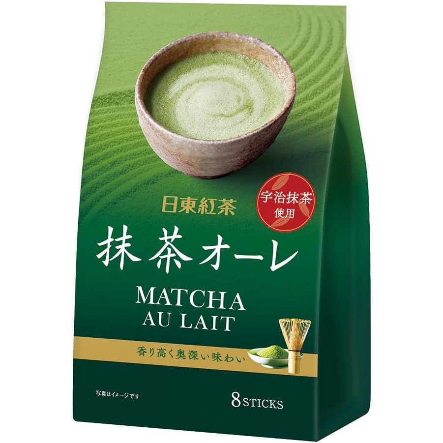 Nittoh Tea Matcha Green Tea Latte Powder (Matcha Au Lait) 8 Sticks