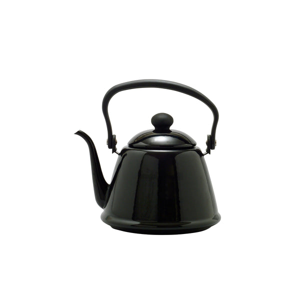 Noda Horo Drip Kettle II Japanese Enamel Gooseneck Kettle Black 2L