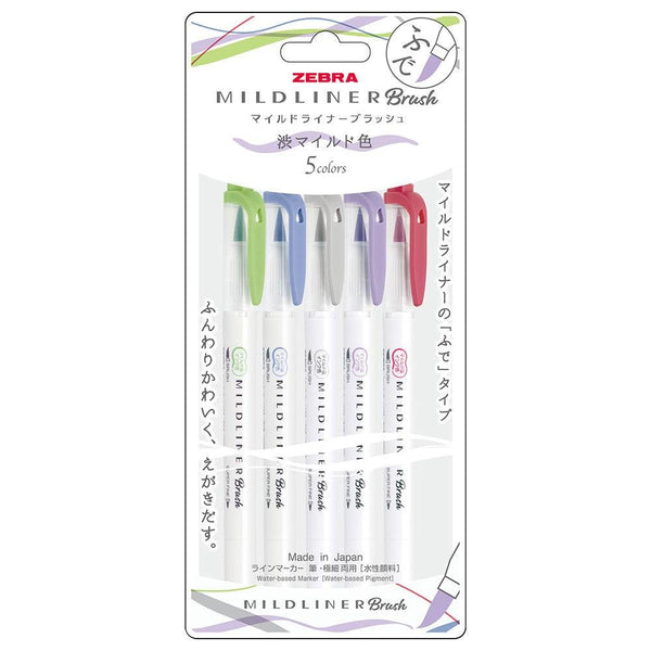 Zebra Mildliner Highlighter Markers Elegant Colors WFT8-5C-NC-N