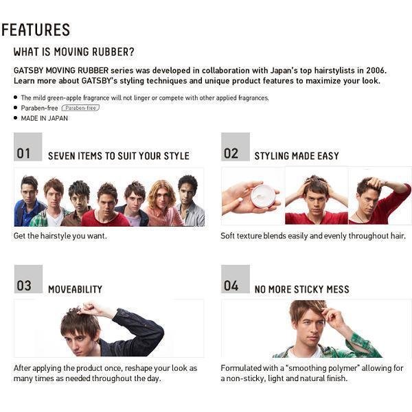 Mandom Gatsby Moving Rubber Hair Wax Loose Shuffle 80g