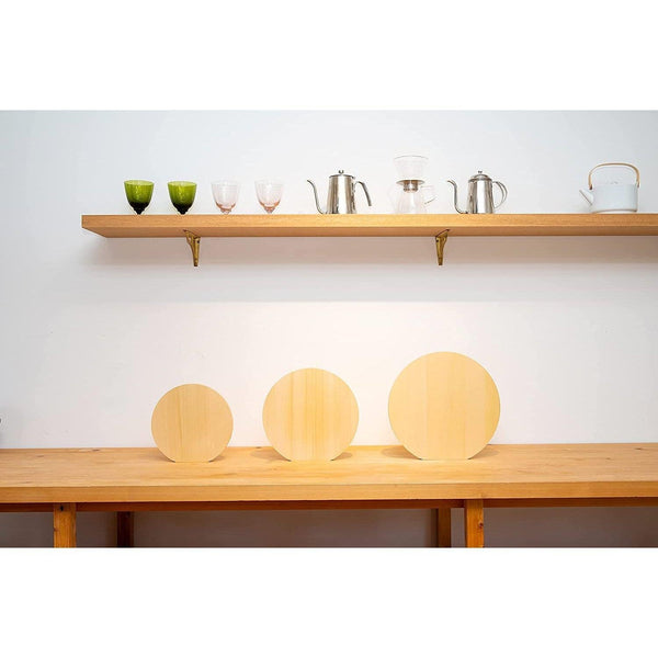 Umezawa Round Hiba Cypress Wood Cutting Board Knife-Friendly