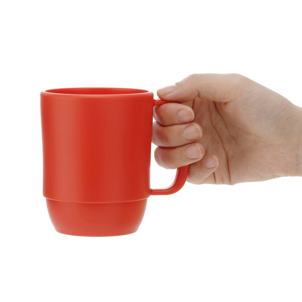 Inomata Microwavable Plastic Coffee Mug Red