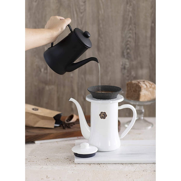 Tsuki Usagi Black & White Ceramic Coffee Dripper Filter Set