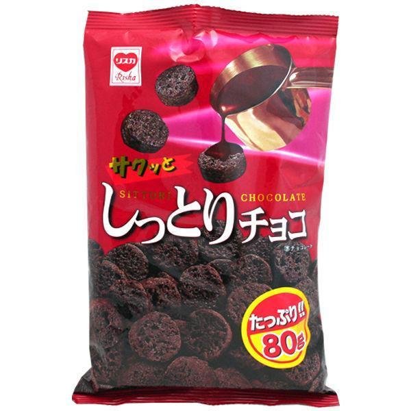 Riska Shittori Choco Chocolate Corn-Puffs Snack 80g (Pack of 3)