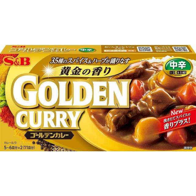 S&B Foods Golden Japanese Curry Roux Sauce Medium 198g