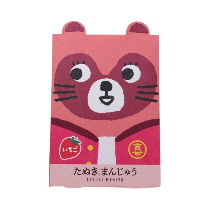 Tanuki Manju Traditional Strawberry-Filled Bite-Sized Cake (Pack of 3)