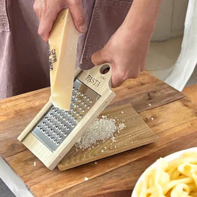 Oyanagi Wooden Handled Coarse Powder Cheese Grater With Pasta Measurer