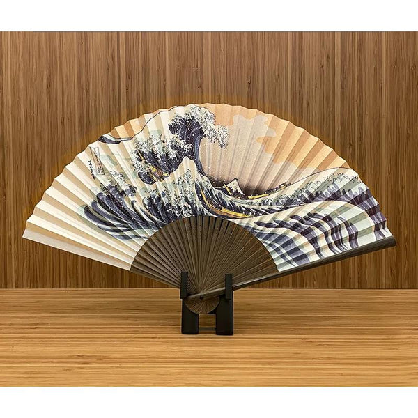 Yamani Firefly Design Black Sensu Handheld Folding Fan 22.5cm