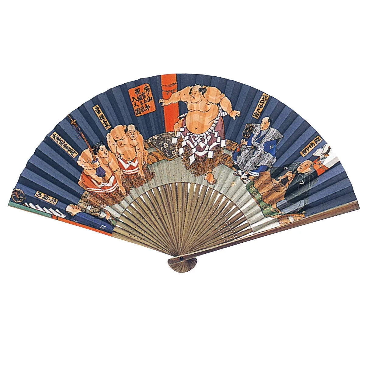 Yamani Sumo Design Japanese Sensu Folding Fan 22.5cm
