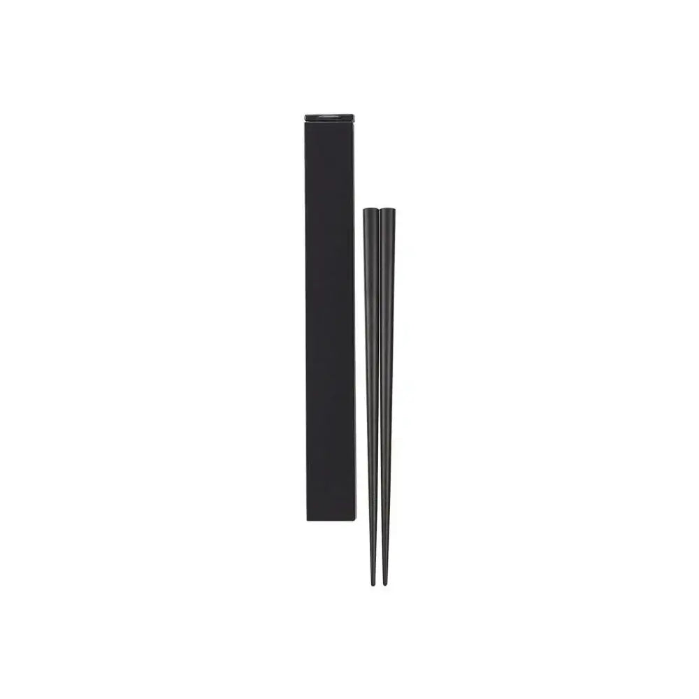 365methods Black Non-Slip Wooden Chopsticks Set with Case 18cm