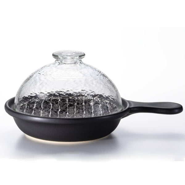 Aderia Pottery Smoker Pan With Glass Dome Lid & Wood Chips