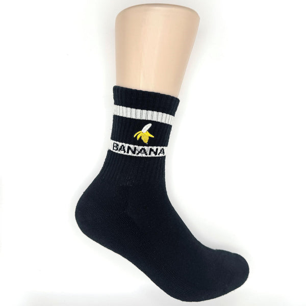 Banana Deodorizing & Sustainable Black Crew Socks 25-28cm