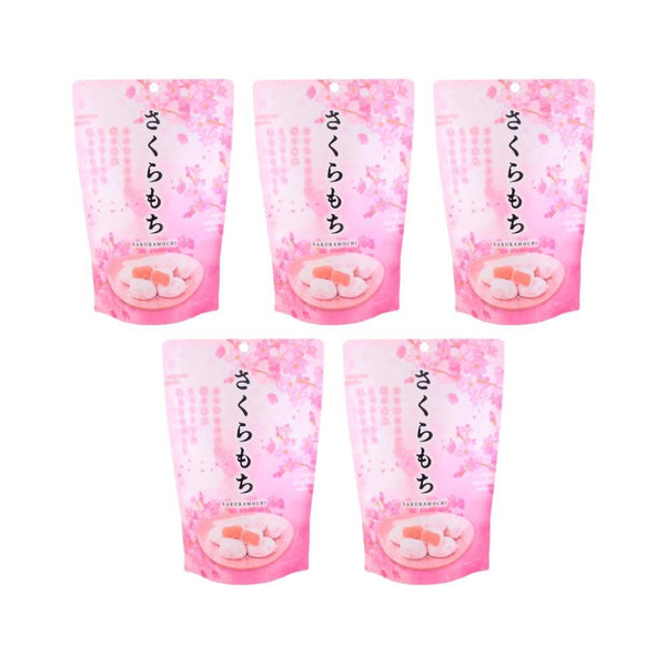 Bite Sized Mochi Snack Sakura Cherry Blossom Flavor 130g (Pack of 5)