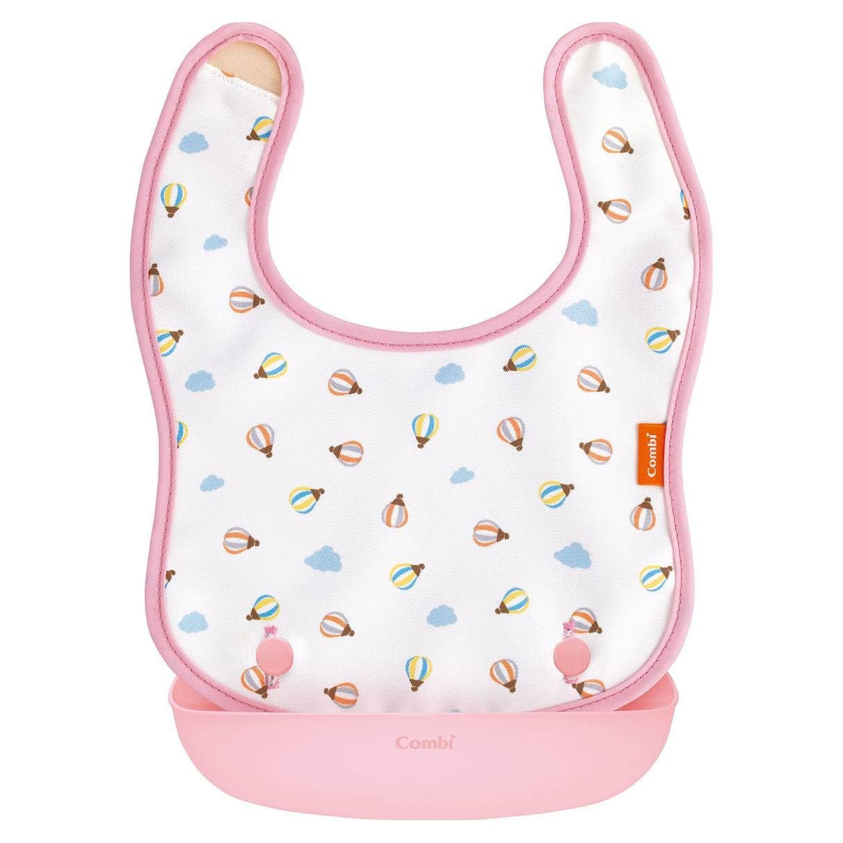 Combi Japan Easy to Clean Baby Bib With Pocket Cute Hot Air Balloon De