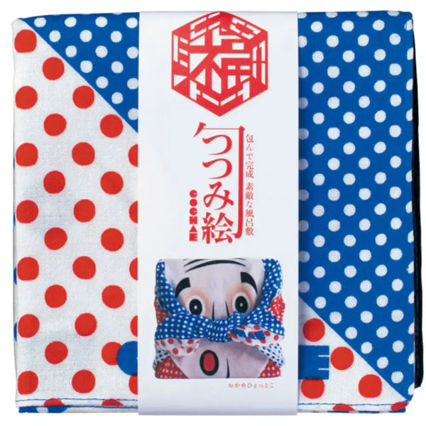 Furoshiki Okame & Hyottoko Faces Small Cotton Wrapping Cloth 48cm