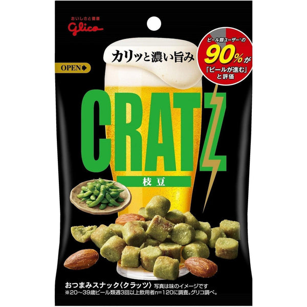 Glico Cratz Edamame Soybeans Savory Crunch Snack 42g (Pack of 10)