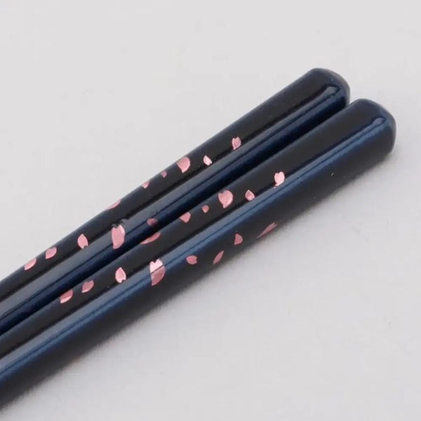 Handcrafted Wooden Chopsticks Non-Slip Cherry Blossom Blue Pattern 23cm