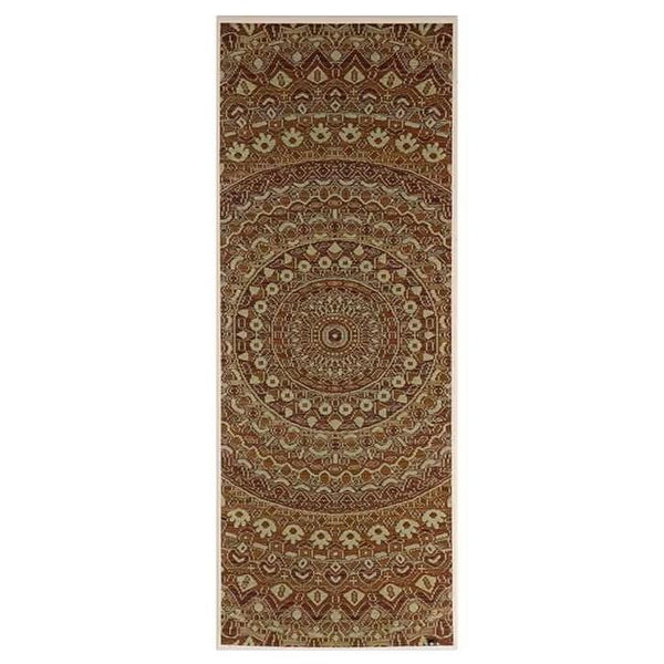 Ikehiko Igusa Rush Grass Tatami Yoga Mat Red Mandala Pattern 185cm