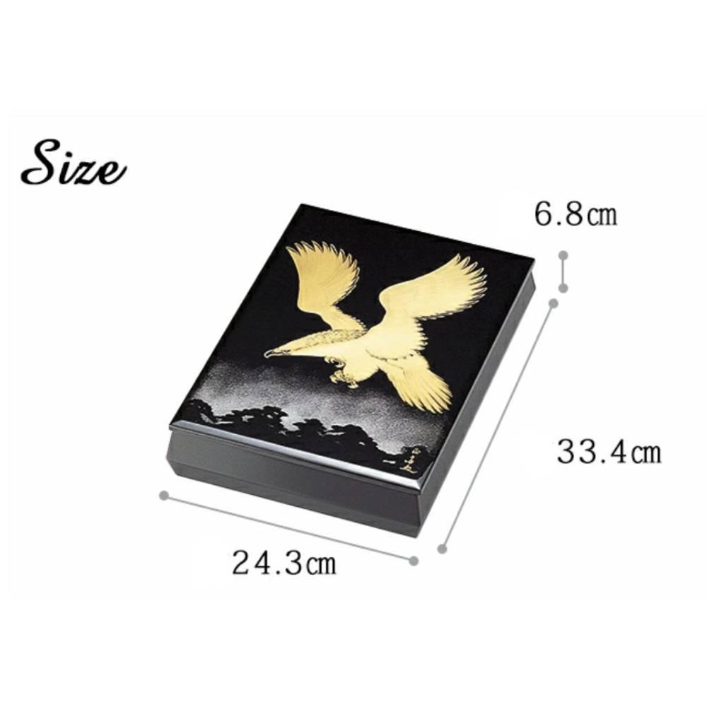 Hawk Style Box Isuke Handcrafted Lacquered Wooden A4 Storage Box Pine & Hawk