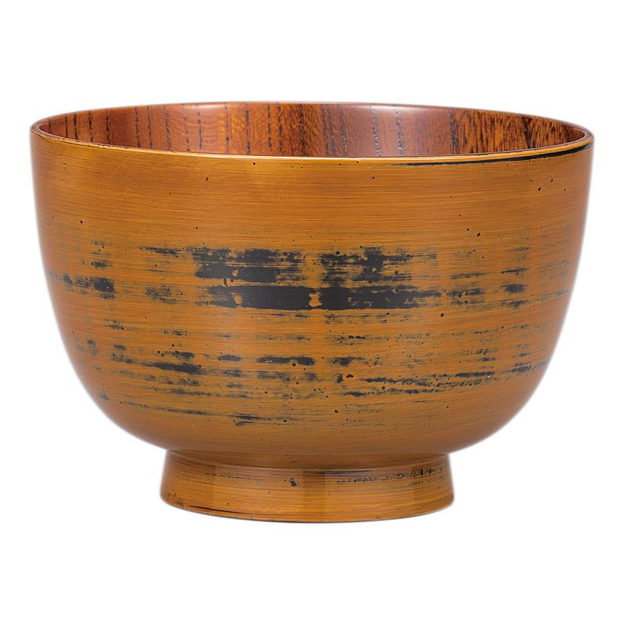 Isuke Japanese Lacquered Wooden Soup Bowl Yellowish