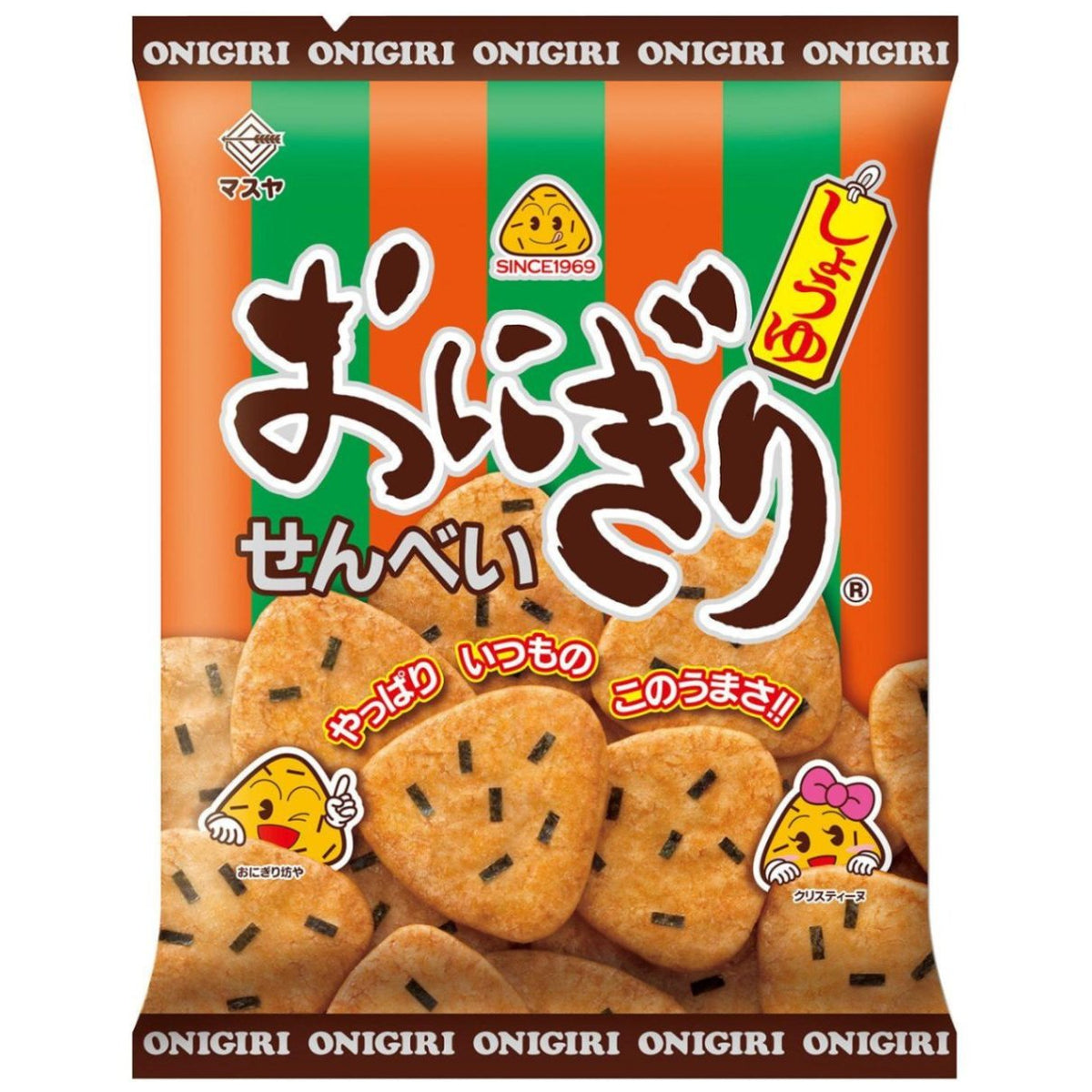 Masuya Onigiri Senbei Soy Sauce Flavored Rice Crackers (Pack of