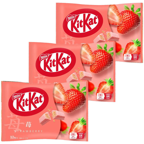 Nestlé Japanese Strawberry Kit Kat Bars (Pack of 3 Bags)