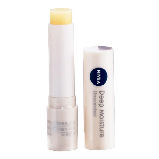 Nivea Deep Moisture Unscented Lip Balm Cream for Chapped Lips 2.2g