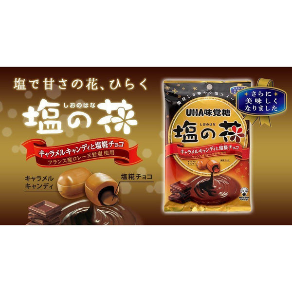 UHA Mikakuto Shio no Hana Chocolate Filled Salt Caramel Candy 80g