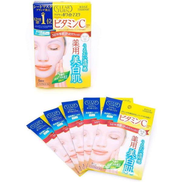 Kosé Clear Turn Mask Vitamin C Facial Mask For Sun Damage 5 Masks