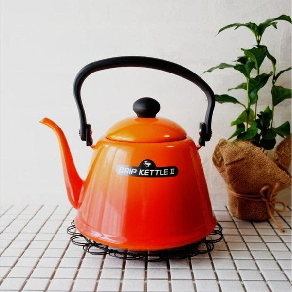 Noda Horo Drip Kettle II Japanese Enamel Gooseneck Kettle Black DK-200BK