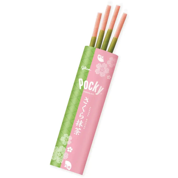 Pocky Sakura Matcha Chocolate Thin Biscuit Sticks 8 ct. (Pack of 3)